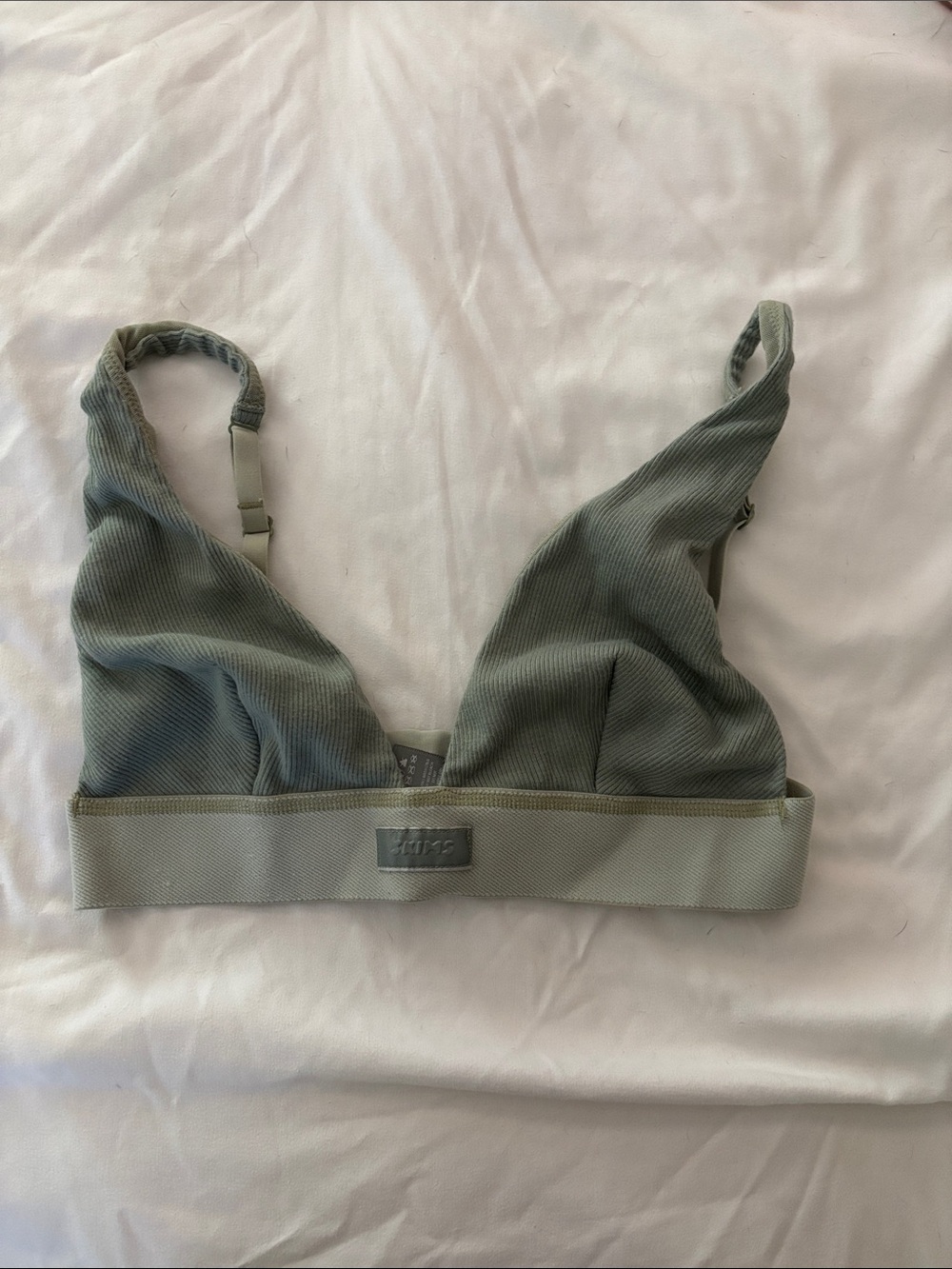 Skims Soft Ribbed Bralette in Sage Green